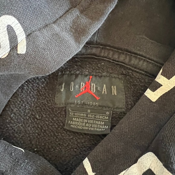 Kids Jordan Paris Saint Germain All Over Print‎ Black Hoodie Sweatshirt Size L - Picture 4 of 5